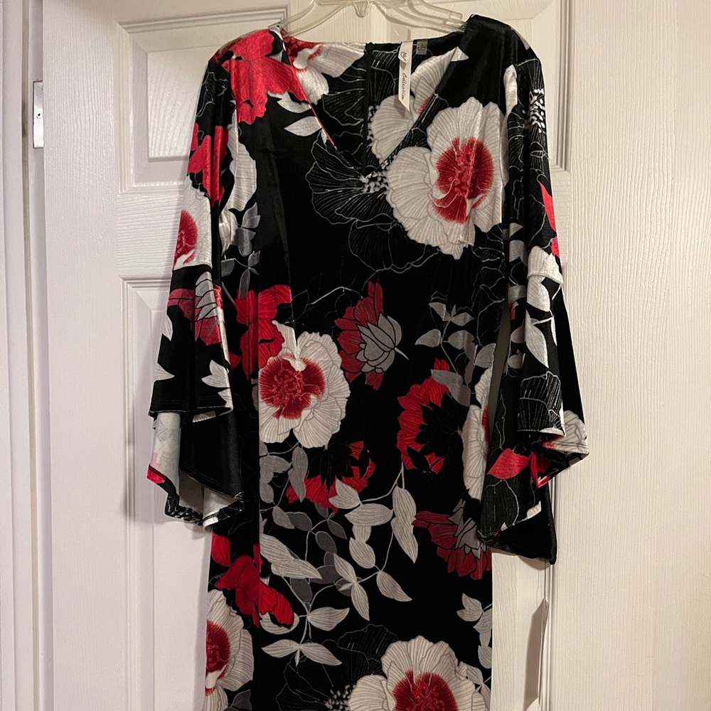 NY Collection - Velvet Floral Dress